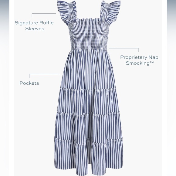 Hill House Ellie Nap Dress - Navy Stripe - Picture 7 of 8